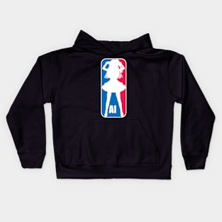 Ai Hoshino Silhouette Main Character from Oshi no Ko or My Star Idol's Child Anime x Popular Basketball Logo Kids Hoodie